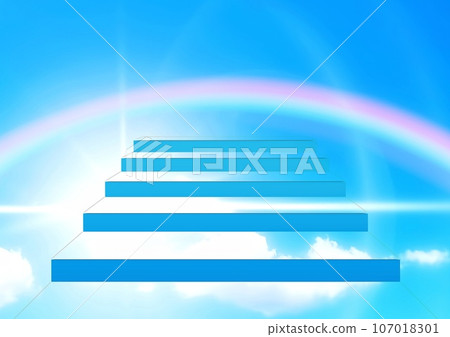 3d illustration of abstract stairs reaching to the sky 3d illustration of abstract stairs reaching to the sky 107018301