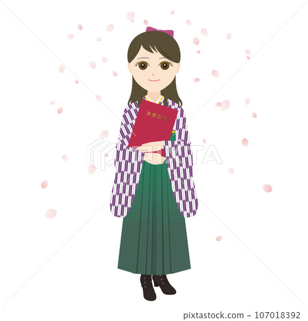 穿著褲裙拿著文憑的女人~櫻花花瓣02(日式無縫圖案) 穿著褲裙拿著文憑的女人~櫻花花瓣02(日式無縫圖案) 107018392