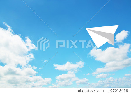 Paper plane in the blue sky Paper plane in the blue sky 107018468