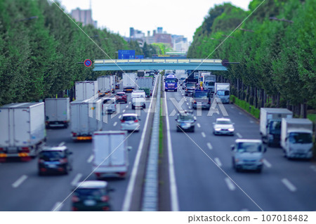 Miniature style Takashima Street traffic 107018482