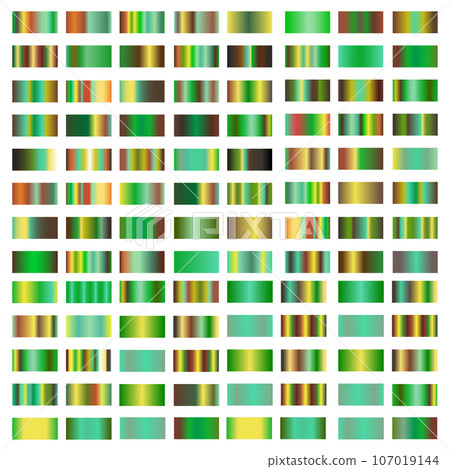 Set of colorful chrome metal gradients. Vector 107019144