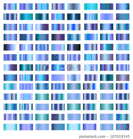 Set of colorful chrome metal gradients. Vector 107019145