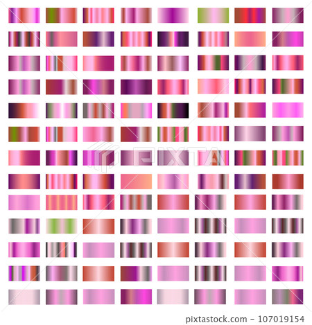 Set of colorful chrome metal gradients. Vector Set of colorful chrome metal gradients. Vector 107019154