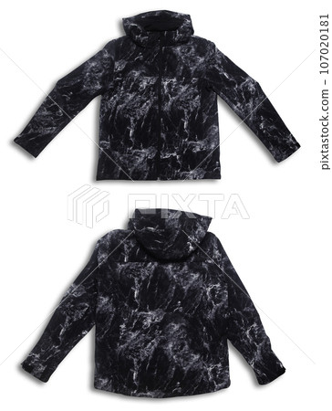 Blank template realistic coach jacket with ziper front and back isolated on white background With clipping path. Tracksuit top winter sportswear jacket design. Mockup winter sport jacket suit template Blank template realistic coach jacket with ziper front and back isolated on white background With clipping path. Tracksuit top winter sportswear jacket design. Mockup winter sport jacket suit template 107020181