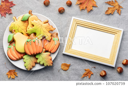 Multicolored autumn homemade cookies Multicolored autumn homemade cookies 107020739