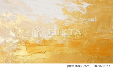 abstract gold color painting texture on white background for modern artistic graphic design element. generative AI 107020933