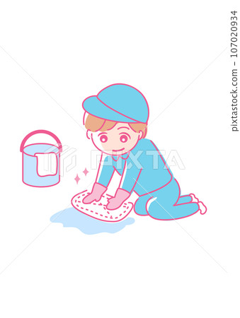 Stock Illustration: Spring cleaning icon_Cleaning work_Male 107020934