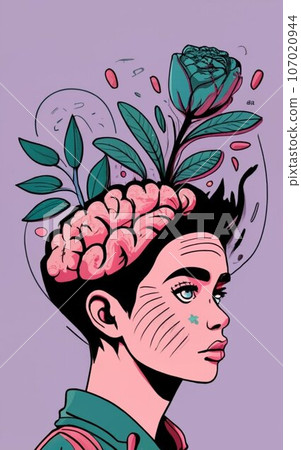 Mental health issues illustration Mental health issues illustration 107020944