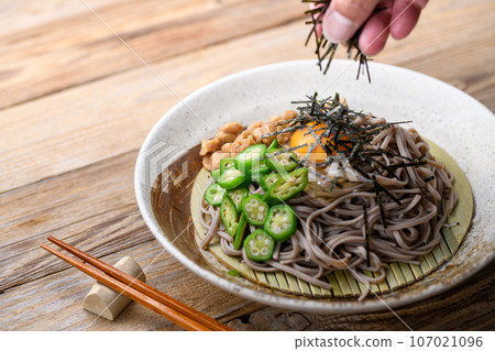 Noodles Sticky soba Okra standard Okra natto soba Soft and delicious Okra (standard summer vegetable) 107021096