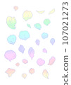 rainbow colored rose petals 107021273