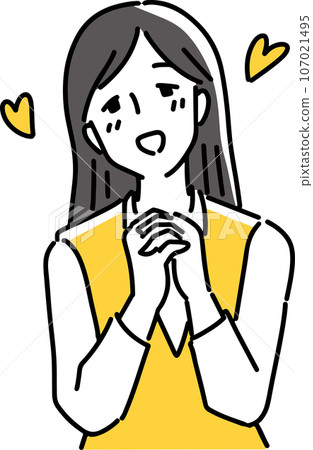 雙手合十幸福的女人 雙手合十幸福的女人 107021495