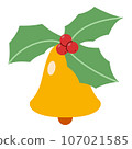 Flat Christmas Bell Element. Christmas Event. Vector Illustration 107021585