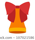 Flat Christmas Bell Element. Christmas Event. Vector Illustration 107021586