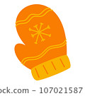 Flat Winter Mittens Element. Christmas Event. Vector Illustration 107021587