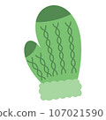 Flat Winter Mittens Element. Christmas Event. Vector Illustration 107021590