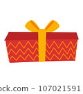 Flat Christmas Giftbox Element. Christmas Event. Vector Illustration 107021591