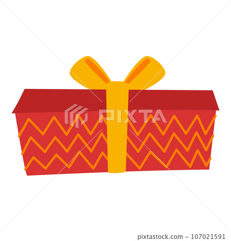 Flat Christmas Giftbox Element. Christmas Event. Vector Illustration Flat Christmas Giftbox Element. Christmas Event. Vector Illustration 107021591