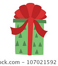 Flat Christmas Giftbox Element. Christmas Event. Vector Illustration 107021592