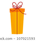 Flat Christmas Giftbox Element. Christmas Event. Vector Illustration 107021593