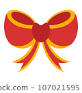 Flat Christmas Bow Element. Christmas Event. Vector Illustration 107021595