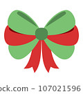 Flat Christmas Bow Element. Christmas Event. Vector Illustration 107021596