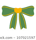 Flat Christmas Bow Element. Christmas Event. Vector Illustration 107021597