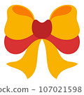 Flat Christmas Bow Element. Christmas Event. Vector Illustration 107021598