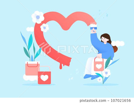 Psychological illness, mental health illustration 107021656