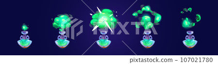 Laboratory potion bottle animation cartoon icon Laboratory potion bottle animation cartoon icon 107021780