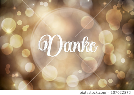 Text Danke, Means Thanks, Golden Christmas Background Text Danke, Means Thanks, Golden Christmas Background 107022873