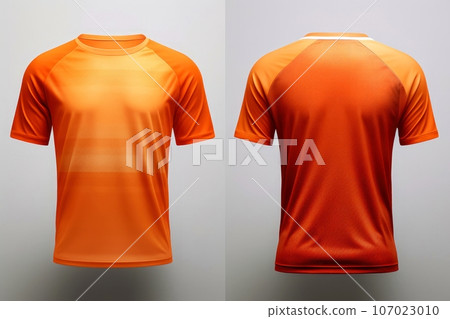 Mockup sports football team uniforms multicolors shirt, Generative AI illustration 107023010