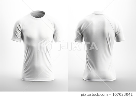 Mockup sports football team uniforms white shirt, Generative AI illustration Mockup sports football team uniforms white shirt, Generative AI illustration 107023041