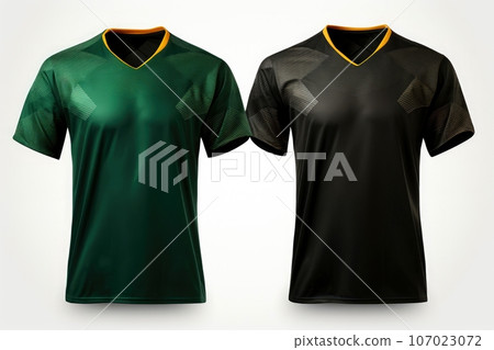 Mockup sports football team uniforms multicolors shirt, Generative AI illustration 107023072