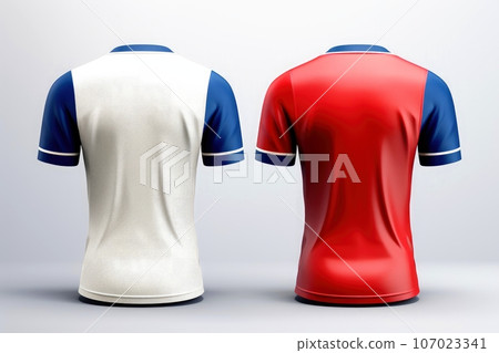 Mockup sports football team uniforms multicolors shirt, Generative AI illustration 107023341