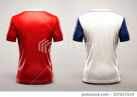 Mockup sports football team uniforms multicolors shirt, Generative AI illustration 107023429