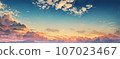 茜草的天空和雲彩插畫背景素材 107023467