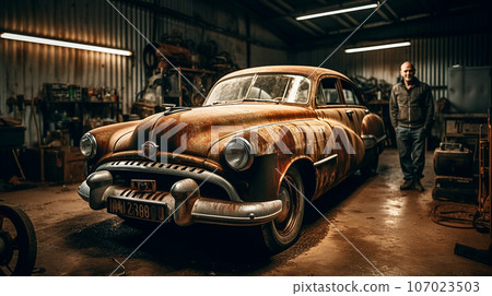 修理復古/經典車款的男性機械師 107023503