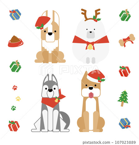 可愛狗狗坐(聖誕節)套A 可愛狗狗坐(聖誕節)套A 107023889