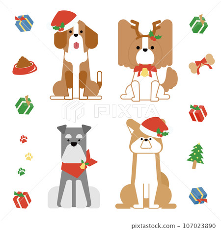 可愛的小狗坐（聖誕節）套裝B 107023890