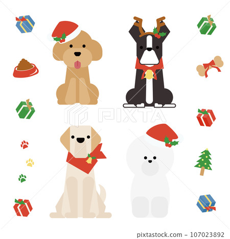 可愛的小狗坐(聖誕節)D 套 可愛的小狗坐(聖誕節)D 套 107023892