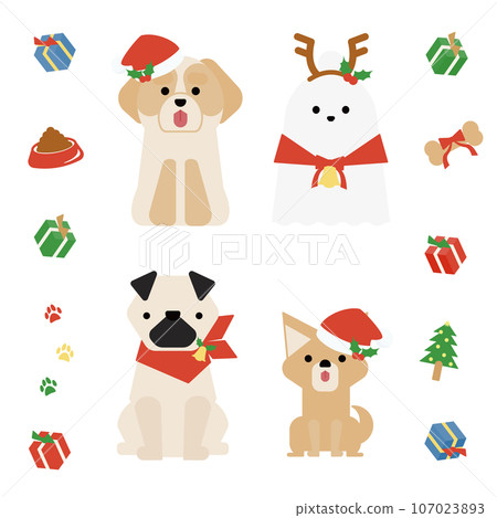 可愛的小狗坐（聖誕節）套裝E 107023893