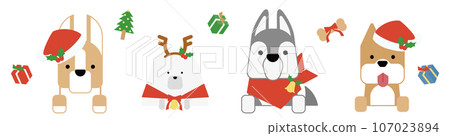 可愛狗狗上半身(聖誕節)套裝A 107023894