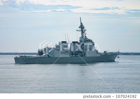 Maritime Self-Defense Force Aegis destroyer departing Maritime Self-Defense Force Aegis destroyer departing 107024192