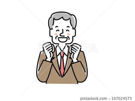 Illustration of a very happy senior businessman 107024573