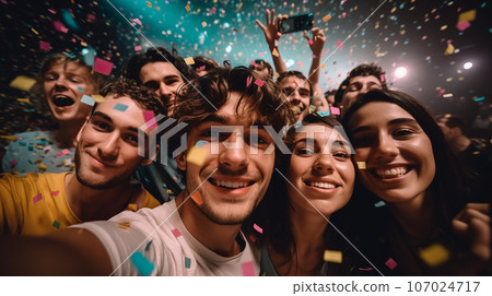 與來參加派對的朋友自拍,朋友,團體,團隊,自拍,夜晚外出 與來參加派對的朋友自拍,朋友,團體,團隊,自拍,夜晚外出 107024717