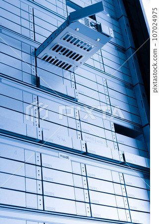 hard drive repair concept - hard disk inside tray is pulled out of internet cloud data storage array hard drive repair concept - hard disk inside tray is pulled out of internet cloud data storage array 107024975