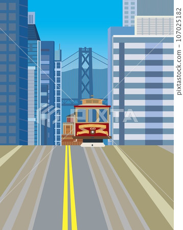 san francisco san francisco cable car bay bridge san francisco san francisco cable car bay bridge 107025182