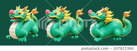 3D oriental dragon mock up set 107025360