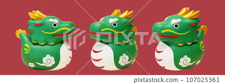3D cute oriental dragon toy set 107025361