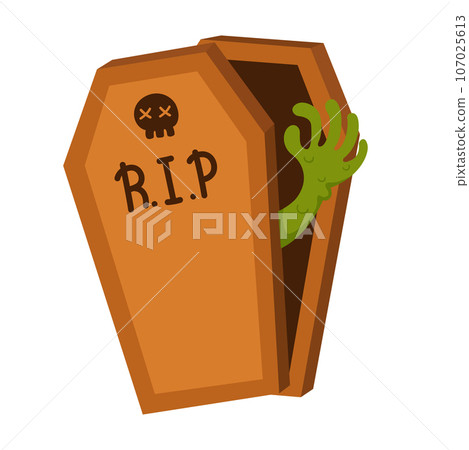 illustration halloween coffin icon vector 107025613